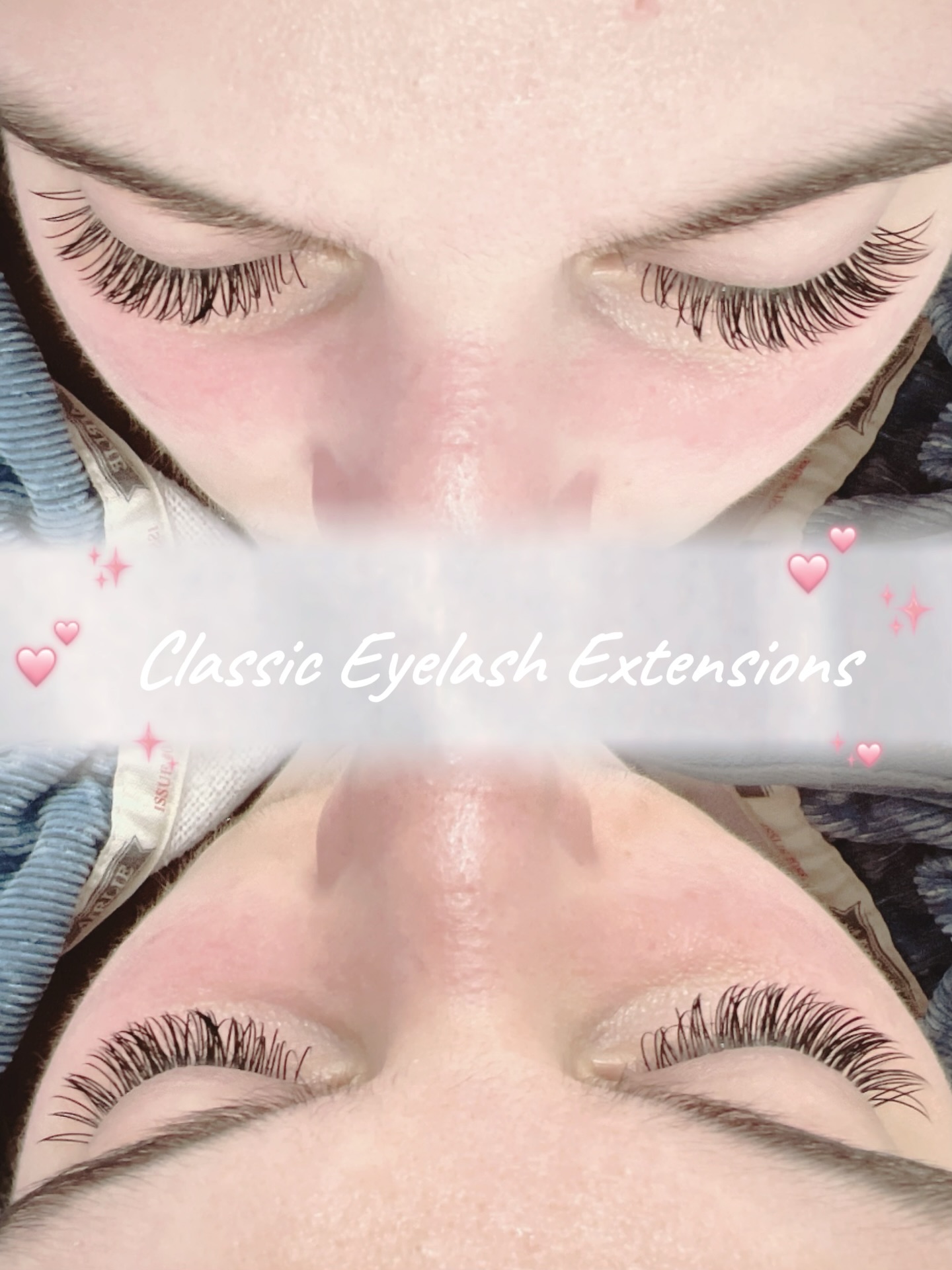 Classic eyelash extensions before and after